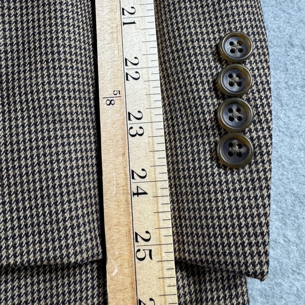 Jos. A. Bank Sportcoat Mens 44R Brown Tan Check Excellent Wool 2-Button Gordon - Picture 5 of 11